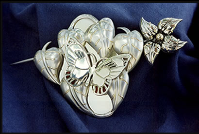 silver butterfly brooch